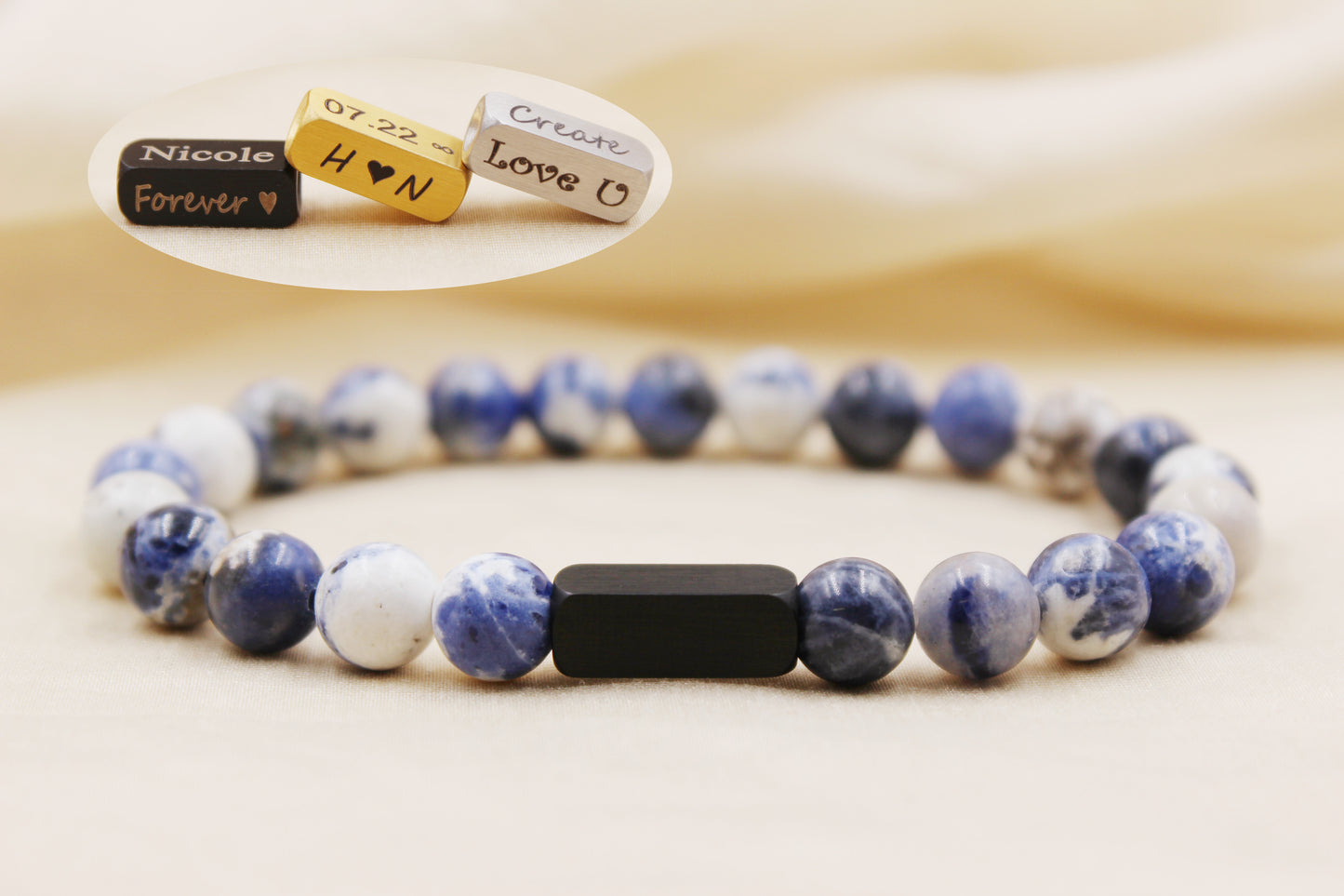 Sodalite 8mm Beaded Bracelet