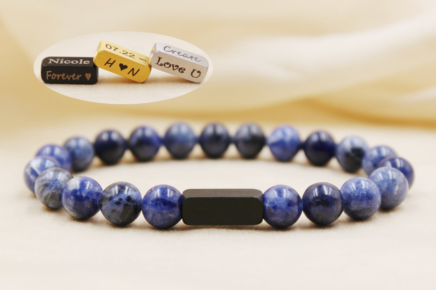 Blue Sodalite 8mm Beaded Bracelet