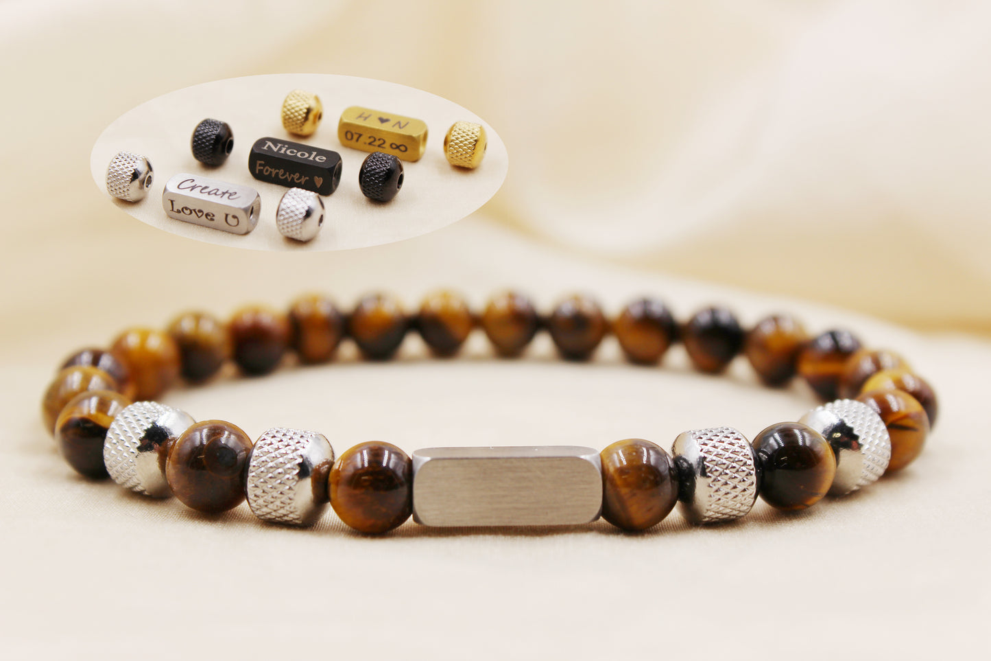 Tiger Eye 8mm Beaded Bracelet