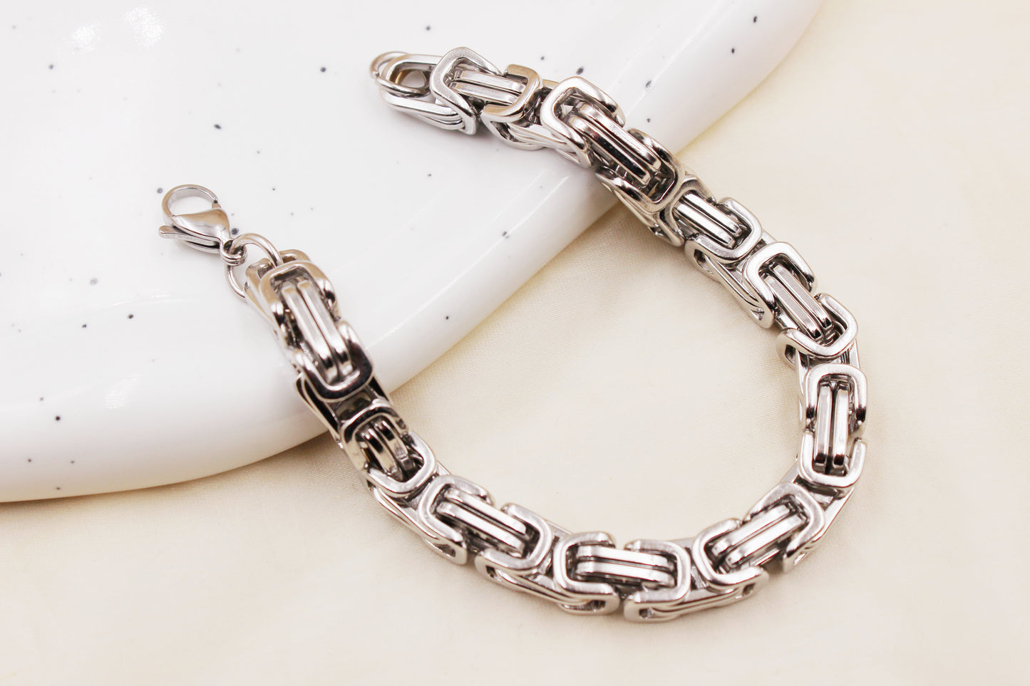 Chunky Cube Stainless Steel Bracelet