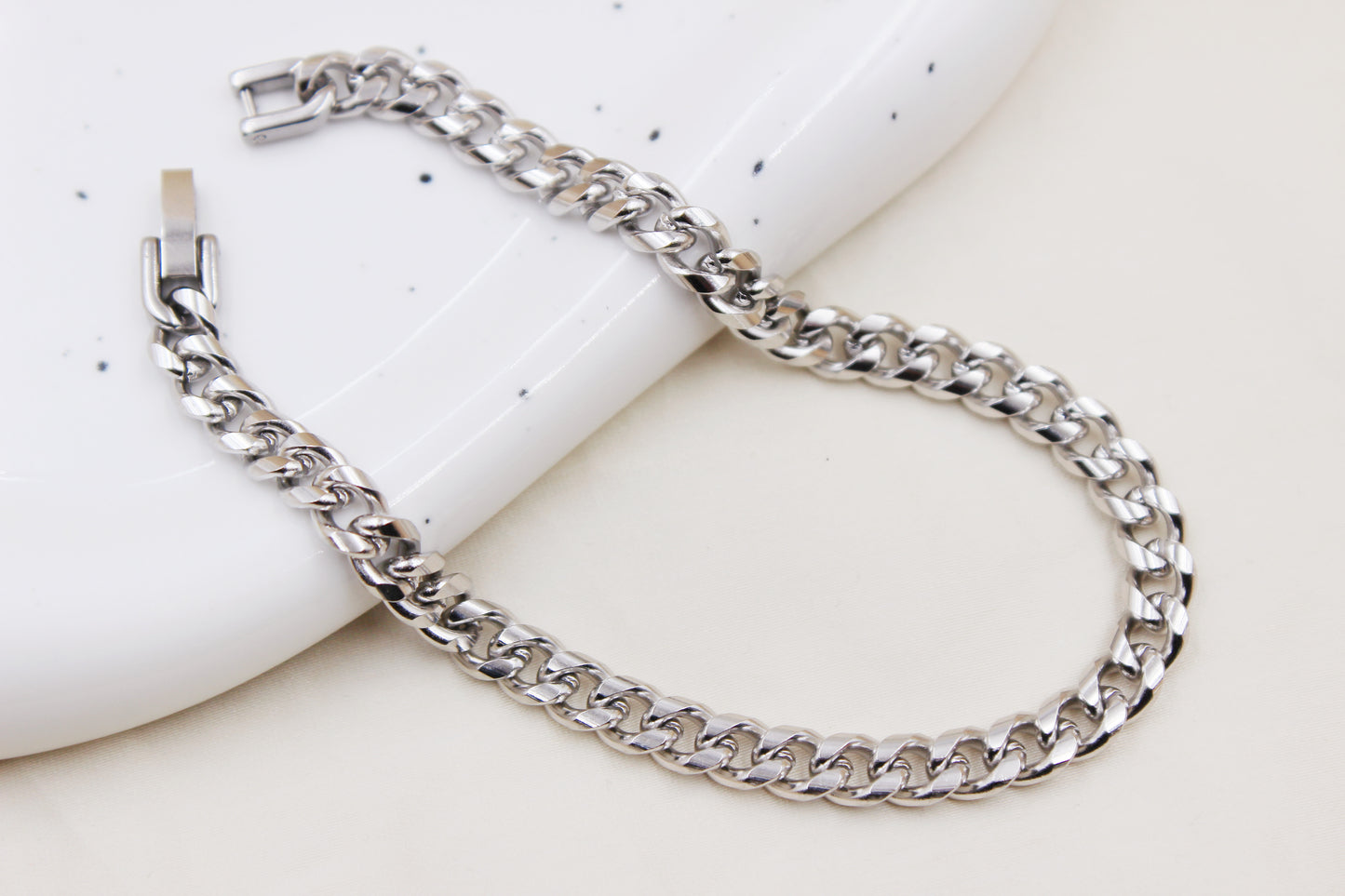 6mm Stainless Steel Chain Necklace and Bracelet Set