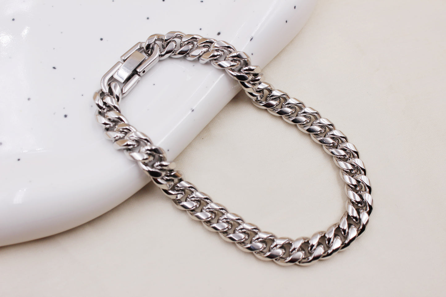 8mm Stainless Steel Chain Necklace and Bracelet Set