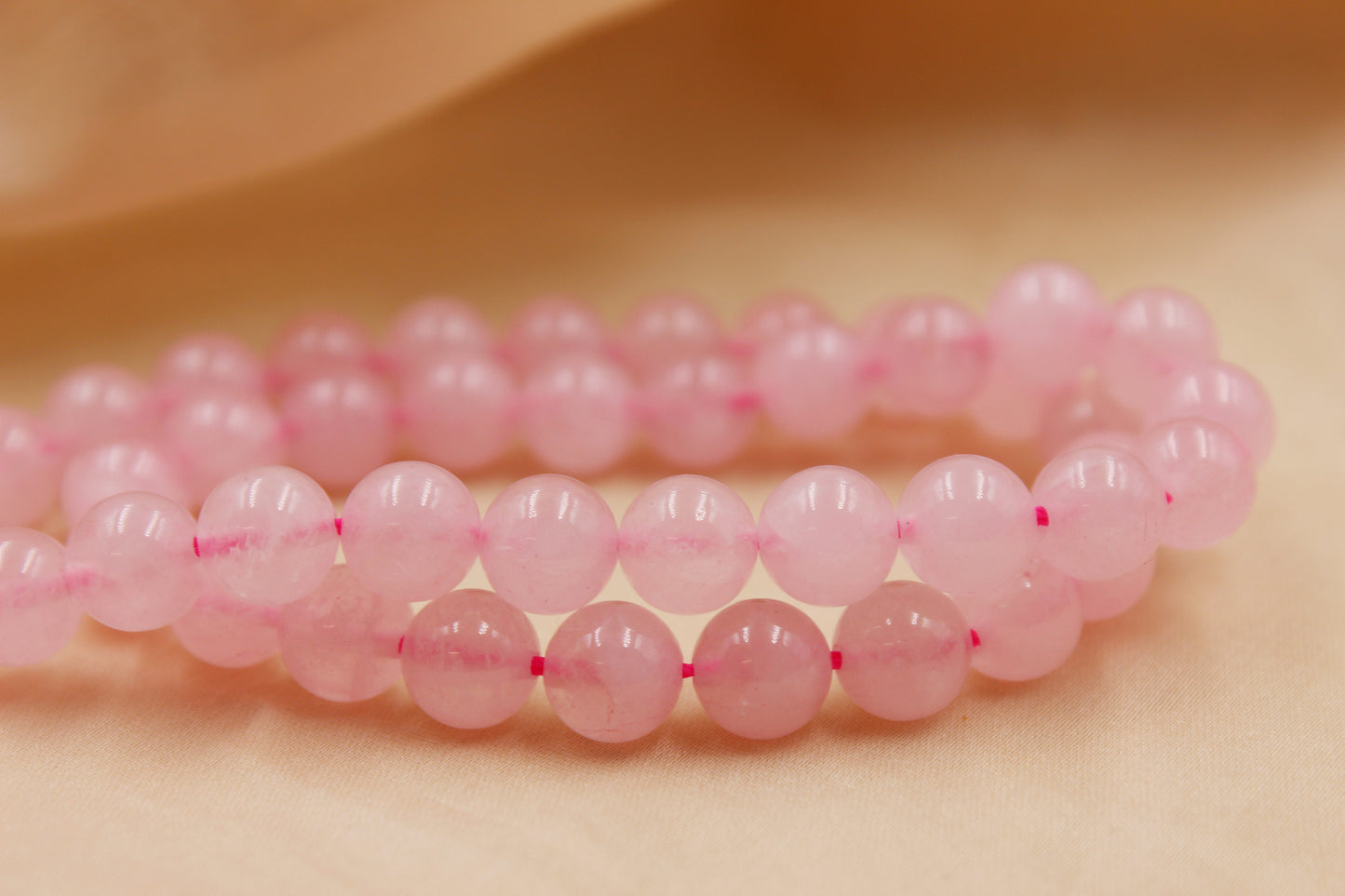 Rose Quartz 8mm Beaded Bracelet